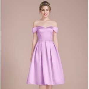 A-Line/Princess Off-the-Shoulder Lilac Dress
